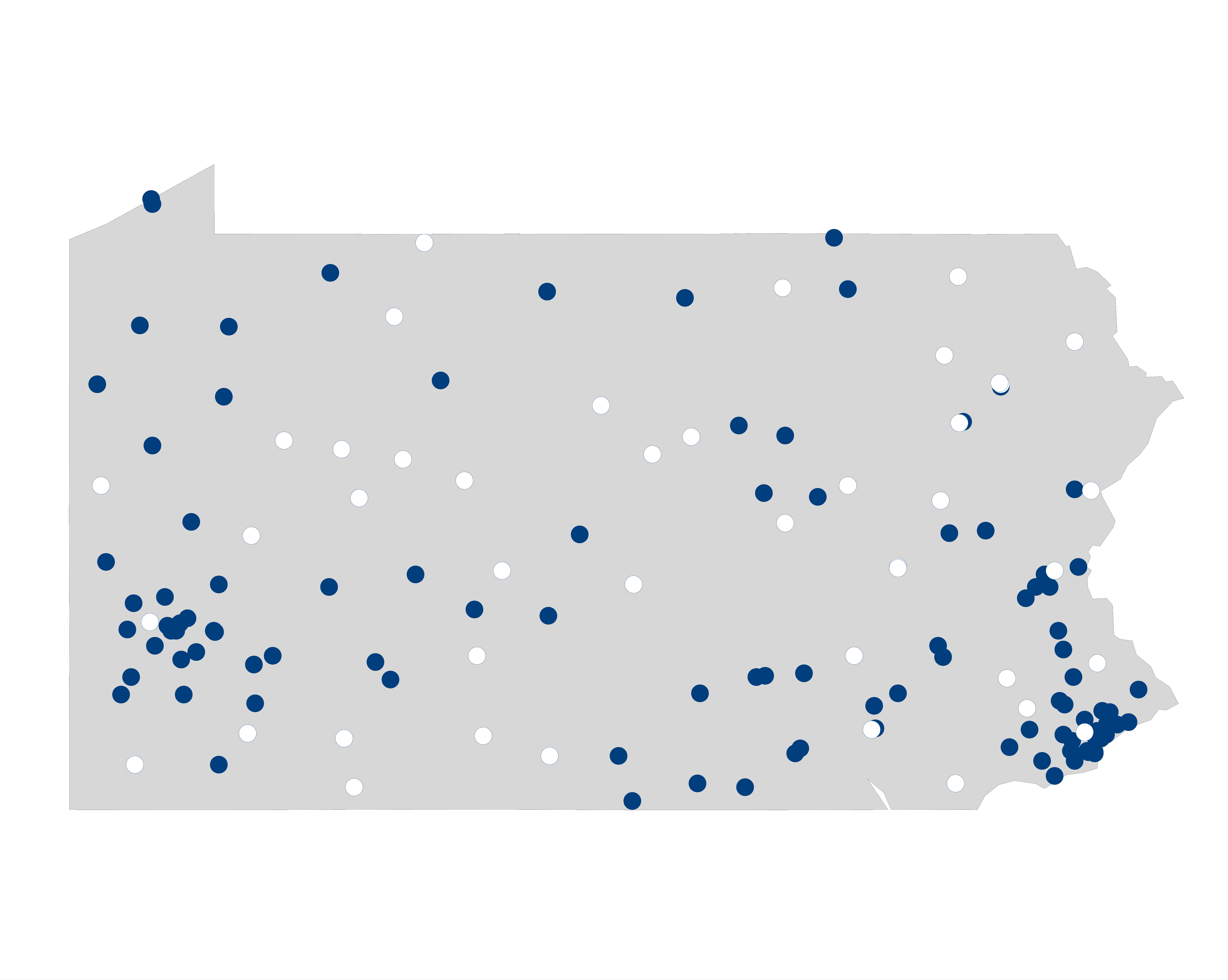 hospital palliative care map for Pennsylvania