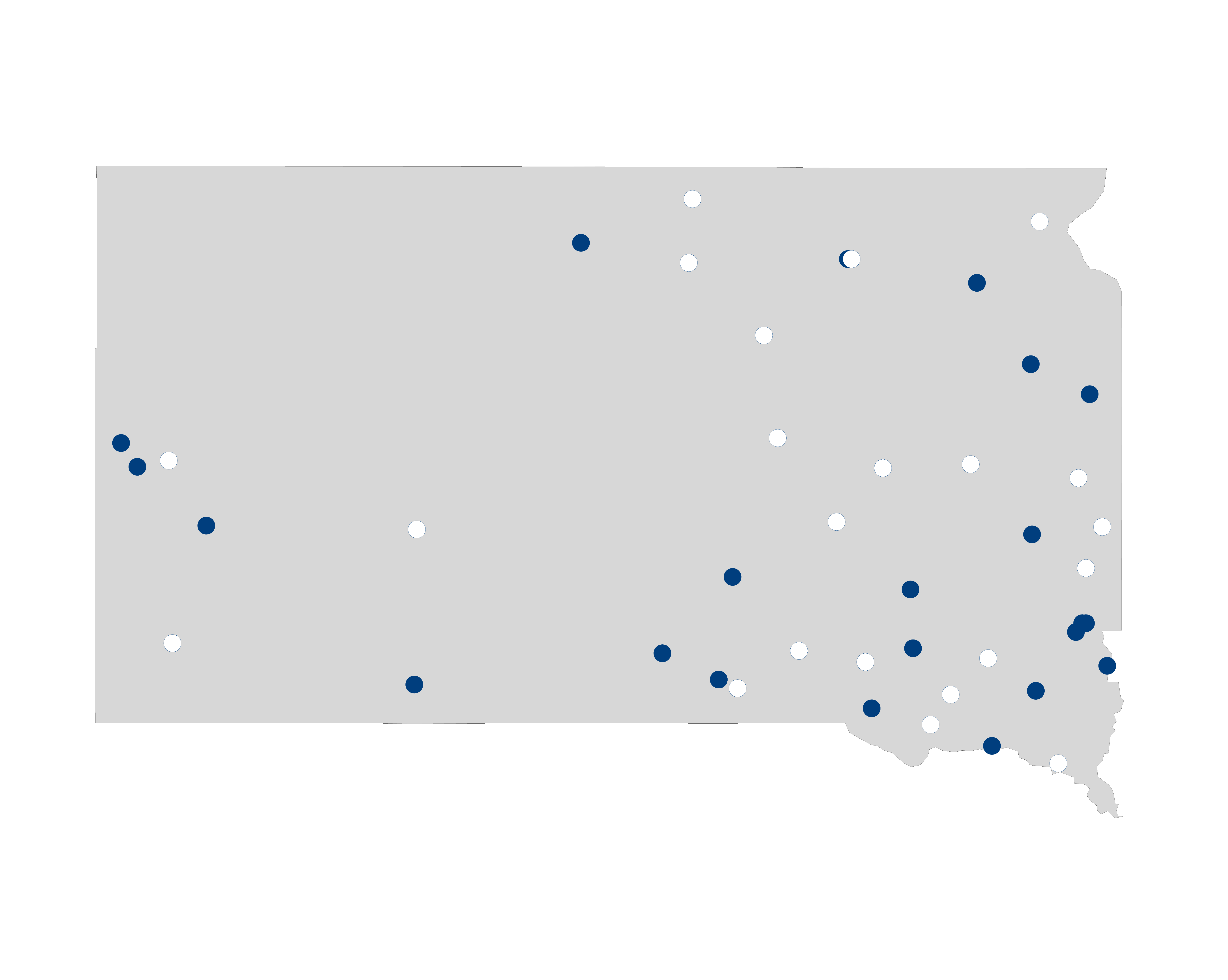 hospital palliative care map for South Dakota