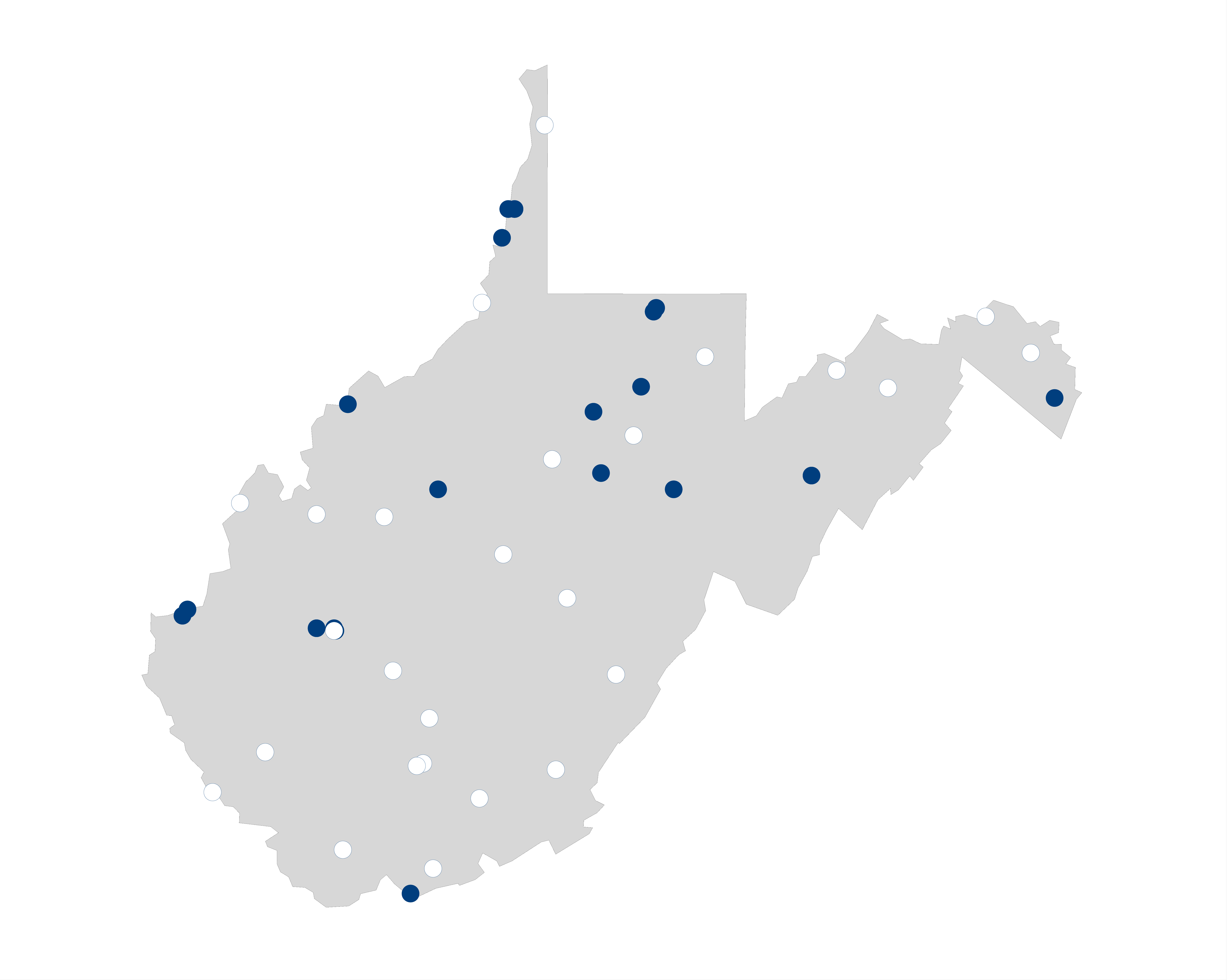 hospital palliative care map for West Virginia